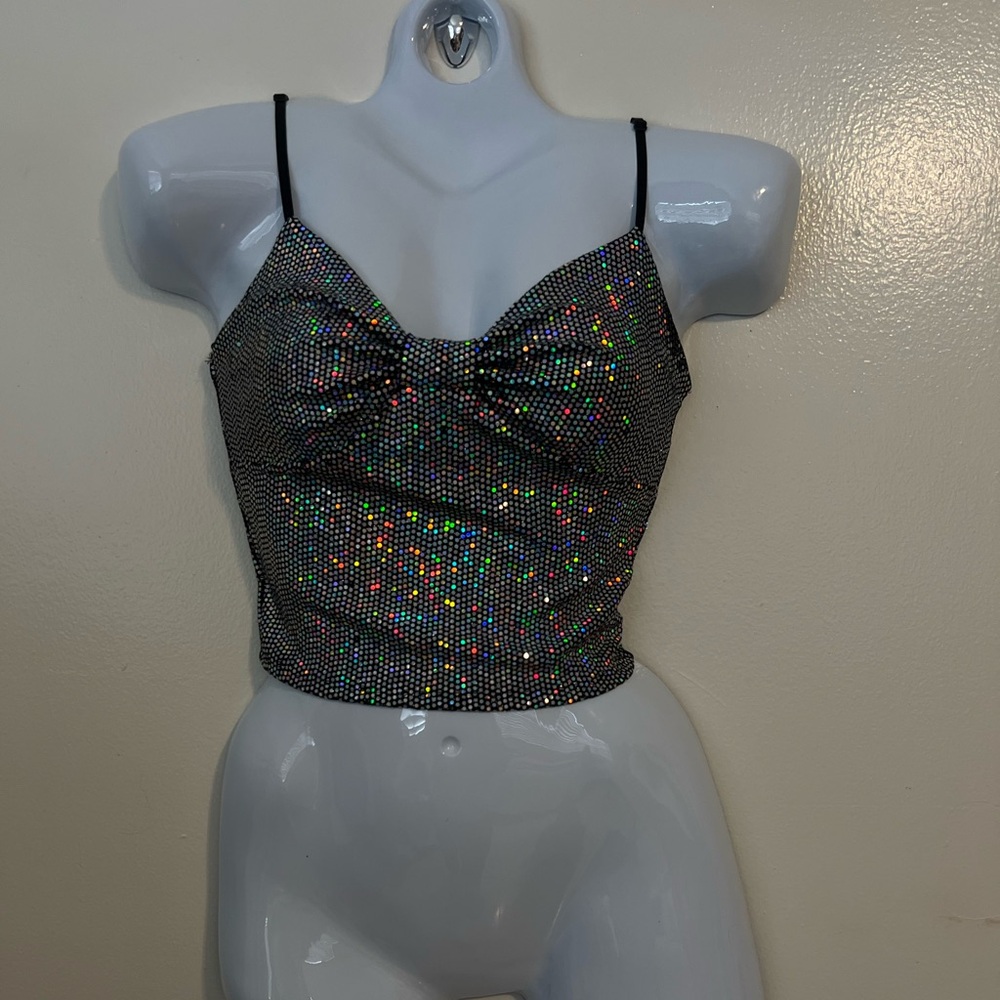 Black Glittery Women's Top